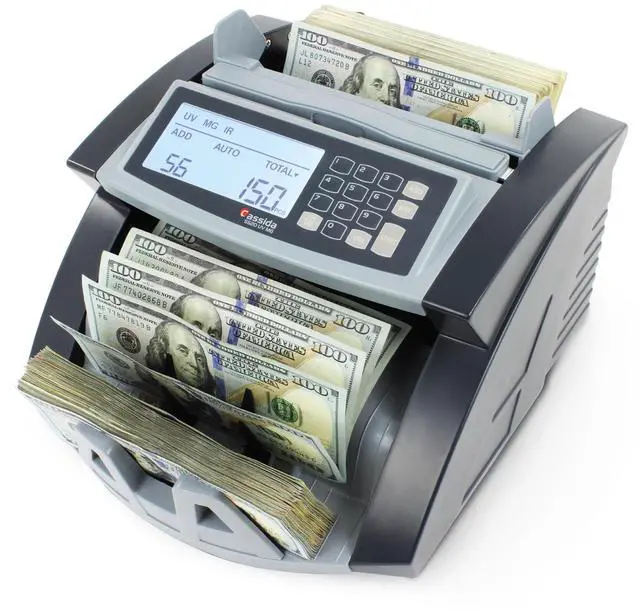 Alt view image 12 of 18 - Cassida 5520UV/MG Cash Counter - 1,300 Bills/min - 9.7 x 11.5 x 7.5 - Gray