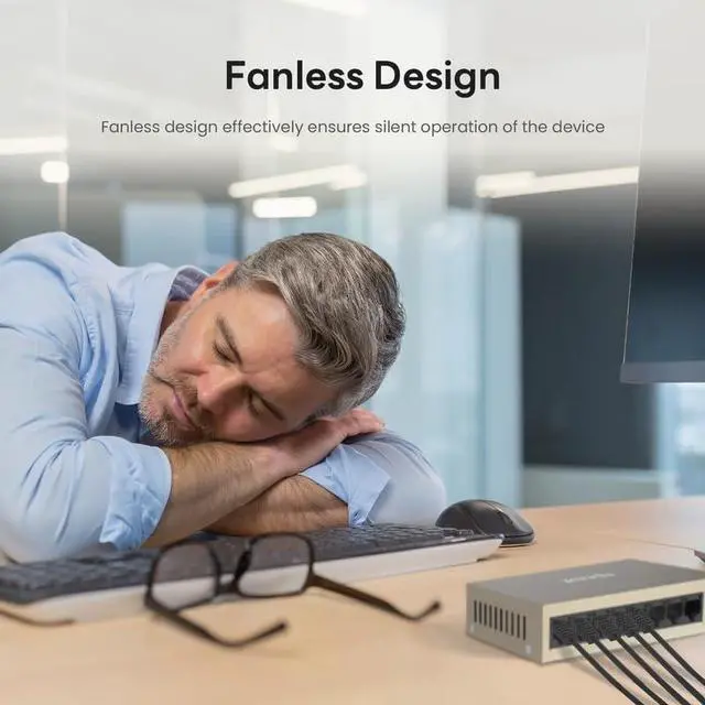 Alt view image 13 of 15 - tenda teg1008m, 8-port gigabit ethernet switch, home& enterprises network switch, plug-and-play, fanless ethernet splitter (mini size)