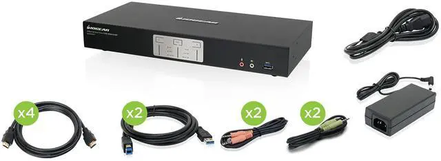 Alt view image 17 of 20 - IOGEAR 2-Port 4K Dual View KVMP Switch with HDMI Connection, USB 3.0 Hub and Audio