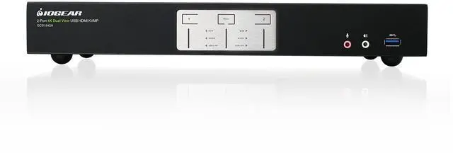 Alt view image 19 of 20 - IOGEAR 2-Port 4K Dual View KVMP Switch with HDMI Connection, USB 3.0 Hub and Audio
