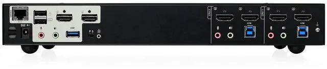 Alt view image 20 of 20 - IOGEAR 2-Port 4K Dual View KVMP Switch with HDMI Connection, USB 3.0 Hub and Audio