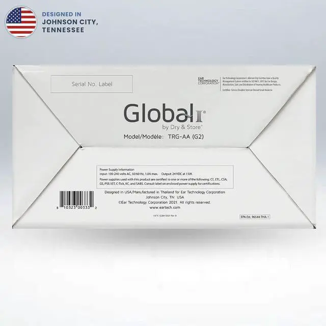 Alt view image 6 of 6 - Global II by Dry & Store | Electric Hearing Aid Dehumidifier with UV-C Lamp Sanitizer