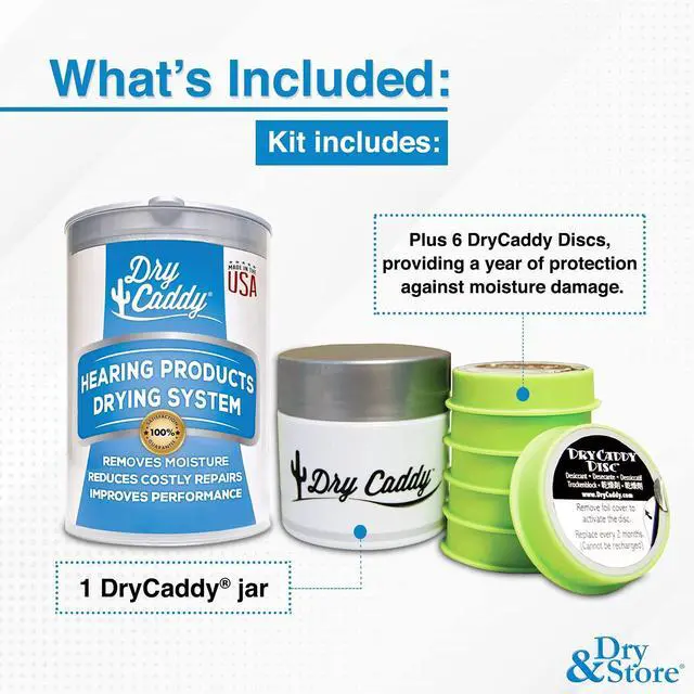 Alt view image 8 of 8 - DryCaddy by Dry & Store | Dry Aid Kit - Protection Against Moisture Damage for Hearing Aids, Cochlear Implants and Other Electronic Instruments