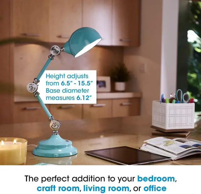 Alt view image 7 of 8 - OttLite F1485TU9-SHPR Wellness Series Revive LED Desk Lamp - 15.5" High - Turquoise