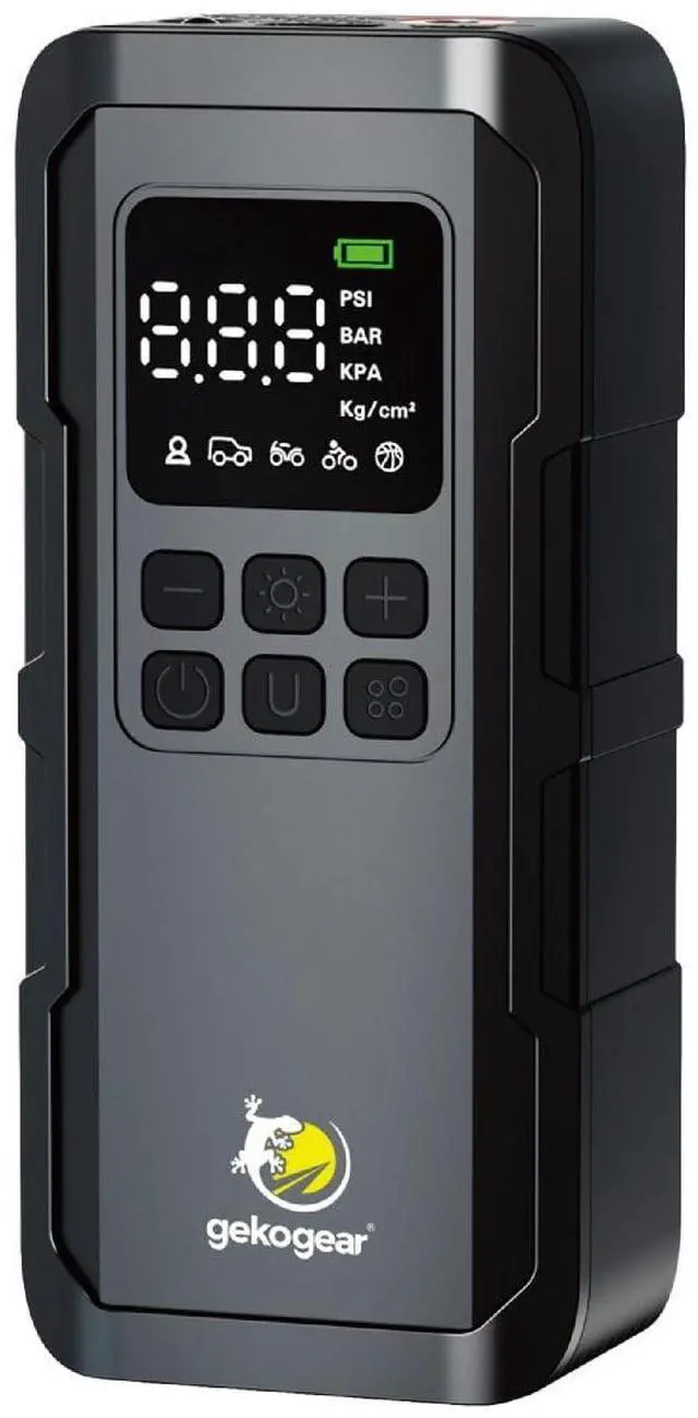 Main image of myGEKOgear Tire Inflator Portable Air Compressor - 150PSI Portable Air Pump, Accurate Pressure LCD Display, 5 Preset Modes, Fast Inflation for Cars, Bikes & Motorcycle Tires, Balls