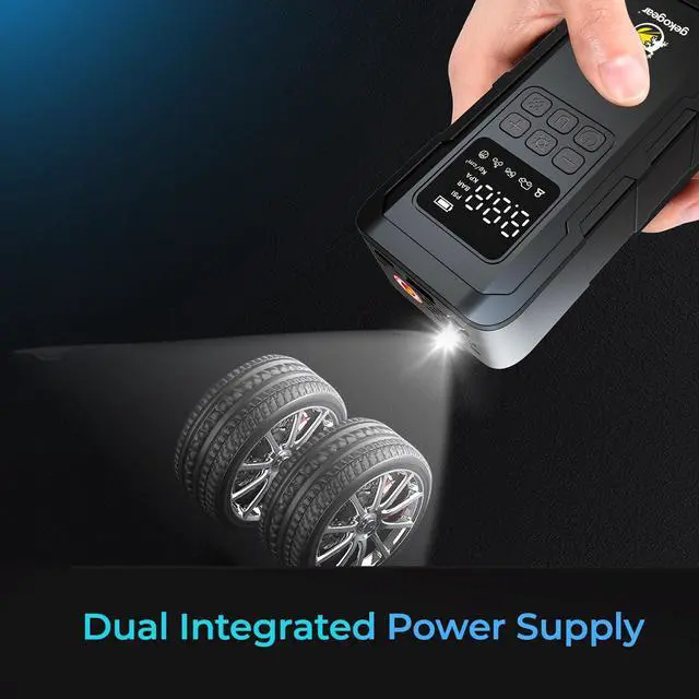 Alt view image 4 of 6 - myGEKOgear Tire Inflator Portable Air Compressor - 150PSI Portable Air Pump, Accurate Pressure LCD Display, 5 Preset Modes, Fast Inflation for Cars, Bikes & Motorcycle Tires, Balls