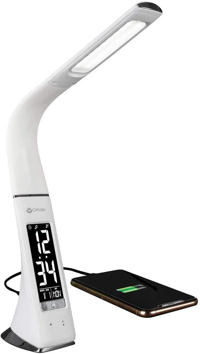 Alt view image 4 of 10 - OttLite Wellness Series® Sanitizing Thrive LED Desk Lamp with Clock