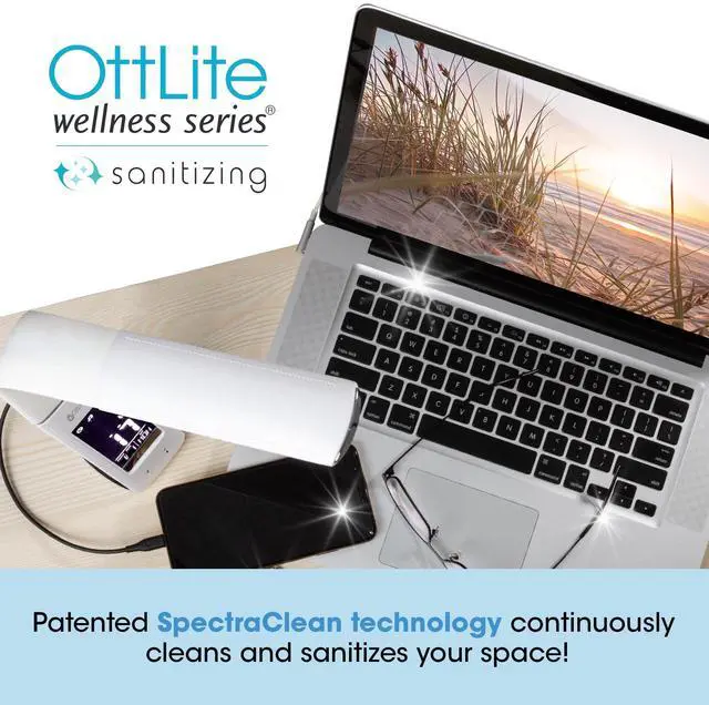 Alt view image 6 of 10 - OttLite Wellness Series® Sanitizing Thrive LED Desk Lamp with Clock