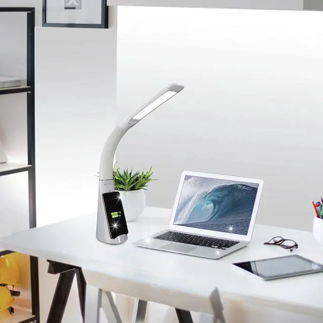 Alt view image 6 of 11 - OttLite Wellness Series® Sanitizing Purify LED Desk Lamp with Wireless Charging
