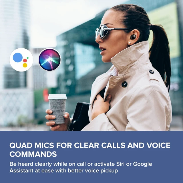 Alt view image 6 of 7 - Creative Sensemore Air Lightweight True Wireless Sweatproof in-Ear Headphones with Sensemore Technology, Ambient Mode, Active Noise Cancellation, Quad Mics, Bluetooth 5.2 and 35 Hours Battery Life.