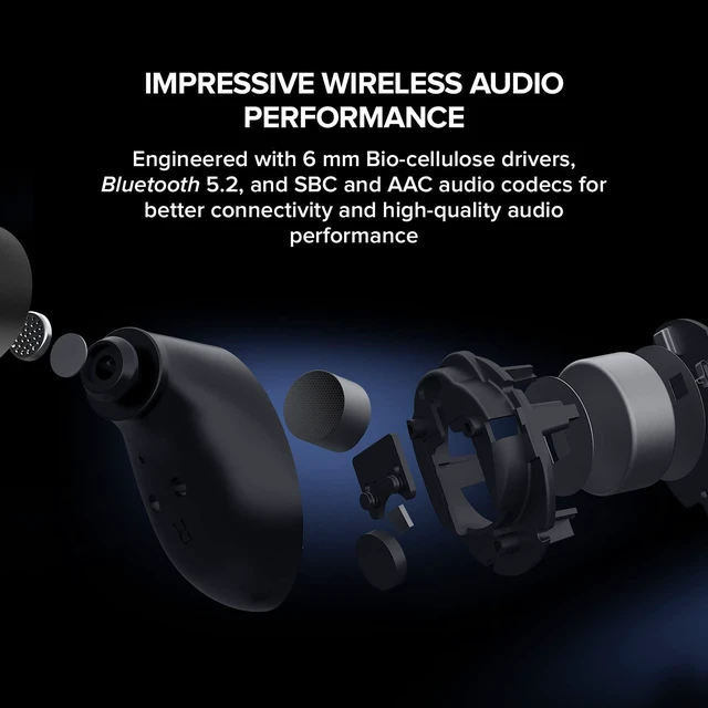 Alt view image 7 of 7 - Creative Sensemore Air Lightweight True Wireless Sweatproof in-Ear Headphones with Sensemore Technology, Ambient Mode, Active Noise Cancellation, Quad Mics, Bluetooth 5.2 and 35 Hours Battery Life.