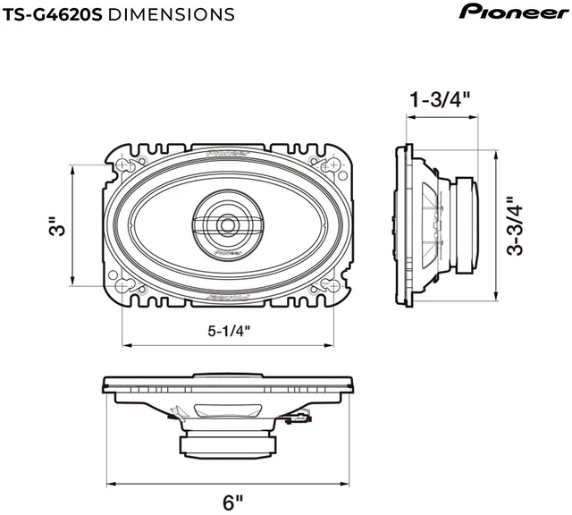 Alt view image 6 of 7 - Pioneer G-Series TS-G4620S 4" x 6" 2-Way Coaxial Car Speakers 210W Max | Great Stock Upgrade, Balanced Sound + Smooth Treble, High-Efficiency Speaker Designed for OEM Power