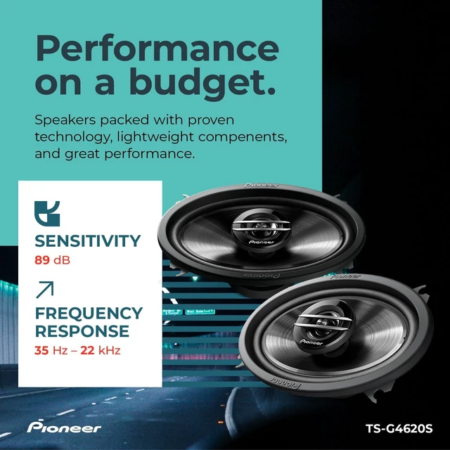 Alt view image 5 of 7 - Pioneer G-Series TS-G4620S 4" x 6" 2-Way Coaxial Car Speakers 210W Max | Great Stock Upgrade, Balanced Sound + Smooth Treble, High-Efficiency Speaker Designed for OEM Power