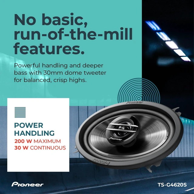 Alt view image 4 of 7 - Pioneer G-Series TS-G4620S 4" x 6" 2-Way Coaxial Car Speakers 210W Max | Great Stock Upgrade, Balanced Sound + Smooth Treble, High-Efficiency Speaker Designed for OEM Power