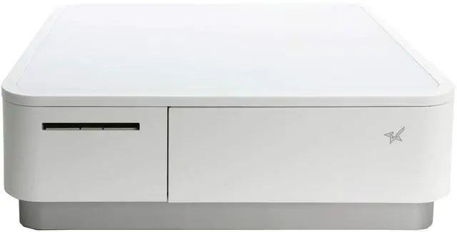 Alt view image 4 of 5 - Star Micronics mPOP Integrated USB-C Lightning Receipt Printer & Cash Drawer with Tablet Stand - White