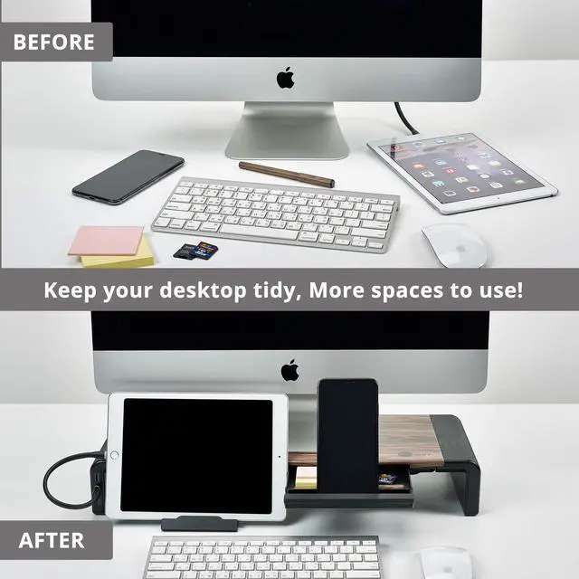 Alt view image 18 of 20 - SIIG Stylish Foldable Monitor Stand with USB Hub CEMT2Q12S1