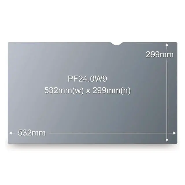 Alt view image 8 of 9 - 3M Privacy Filter for 24 Inch Widescreen Monitor, Reversable Gloss/Matte, Reduces Blue Light, Screen Protection, 16:9 Aspect Ratio (PF240W9B) , Black