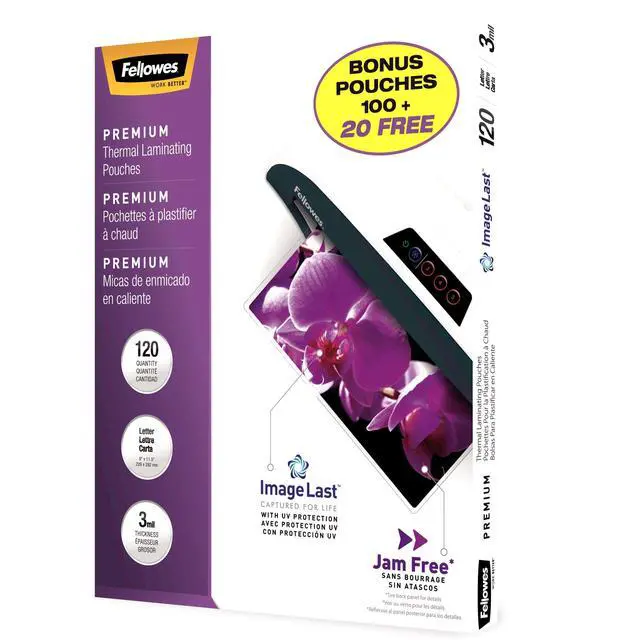 Alt view image 5 of 11 - Fellowes ImageLast Premium Thermal Pouches Letter 120/Pack (5228901) 1530746