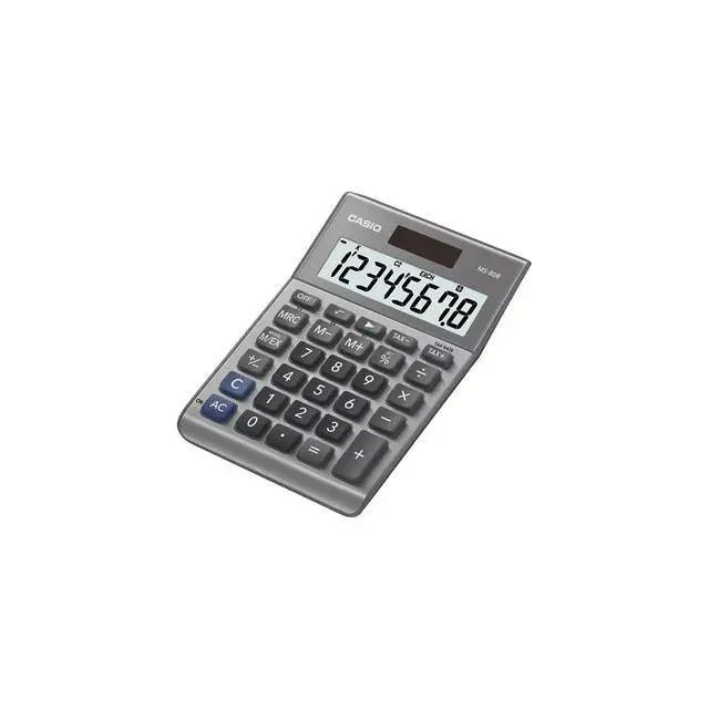 Alt view image 3 of 3 - Casio MS-80B 8-Digit Battery & Solar Basic Calculator Silver (MS80B-SR) MS-80B-SR