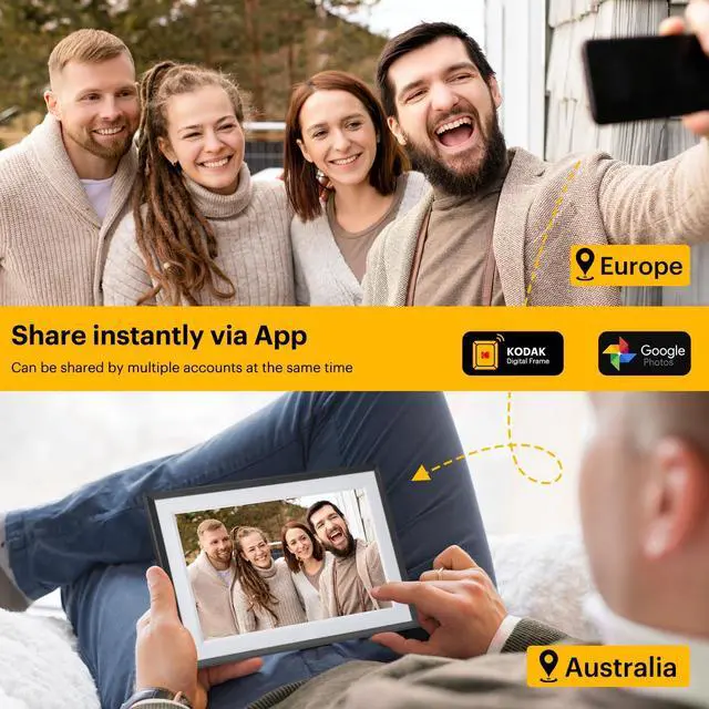 Alt view image 11 of 13 - KODAK RCF-1018 BURLYWOOD 10-Inch Wi-Fi Enabled Digital Photo Frame