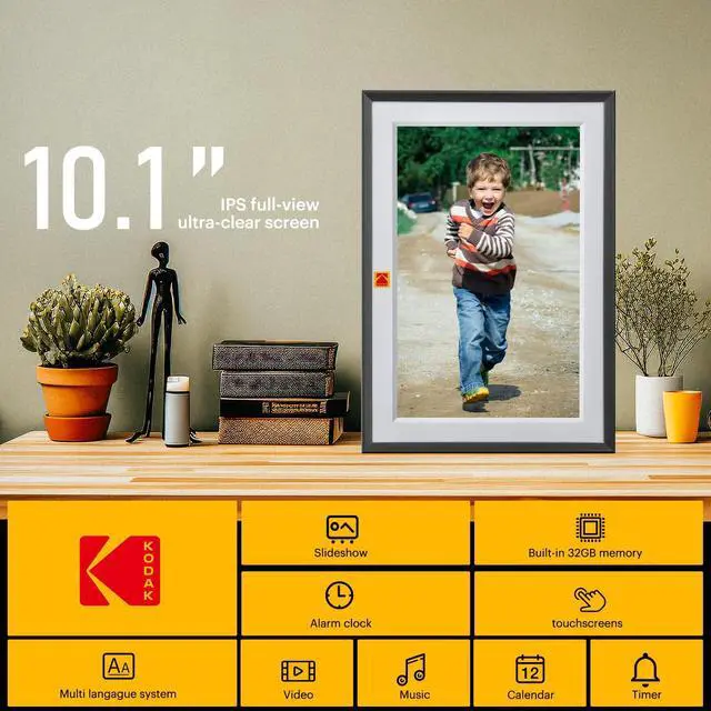 Alt view image 10 of 13 - KODAK RCF-1018 BURLYWOOD 10-Inch Wi-Fi Enabled Digital Photo Frame
