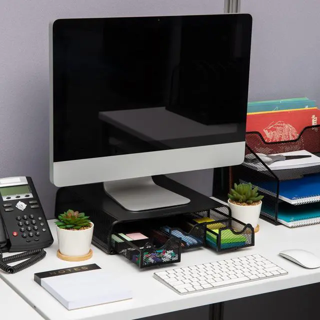 Alt view image 8 of 13 - Mind Reader PC, Laptop, IMAC Monitor Stand and MONMESH-BLK