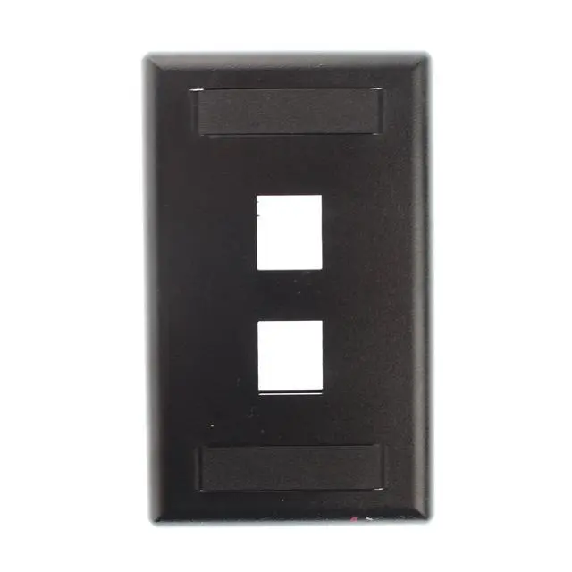 Alt view image 2 of 2 - Face Plate Rear-Loading 2 Port Single Gang Black