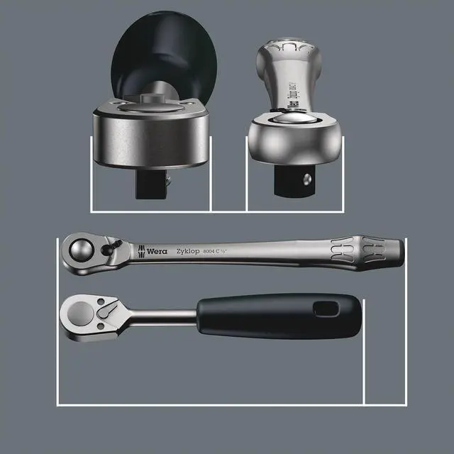 Alt view image 3 of 6 - Wera - 4013288174062 05004064001 8004 C Zyklop Full Metal Ratchet with Switch Lever, 1/2" Drive