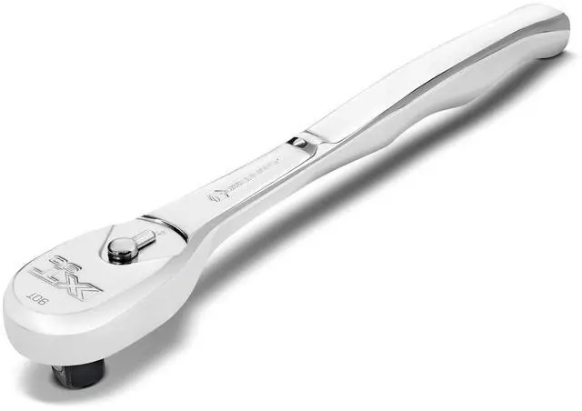 Main image of Powerbuilt 1/2" Drive XT90 90 Tooth Professional Ratchet, Seal-Head Ratchet, Full-Polish, Long Handle - 649939, Silver