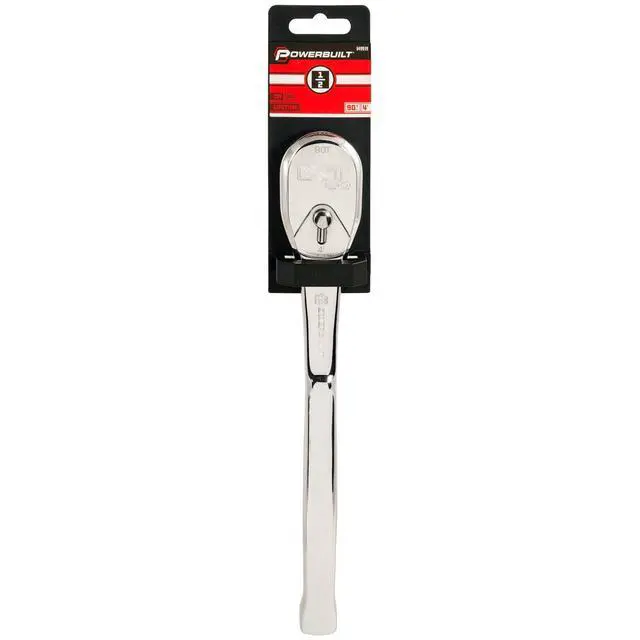 Alt view image 6 of 6 - Powerbuilt 1/2" Drive XT90 90 Tooth Professional Ratchet, Seal-Head Ratchet, Full-Polish, Long Handle - 649939, Silver