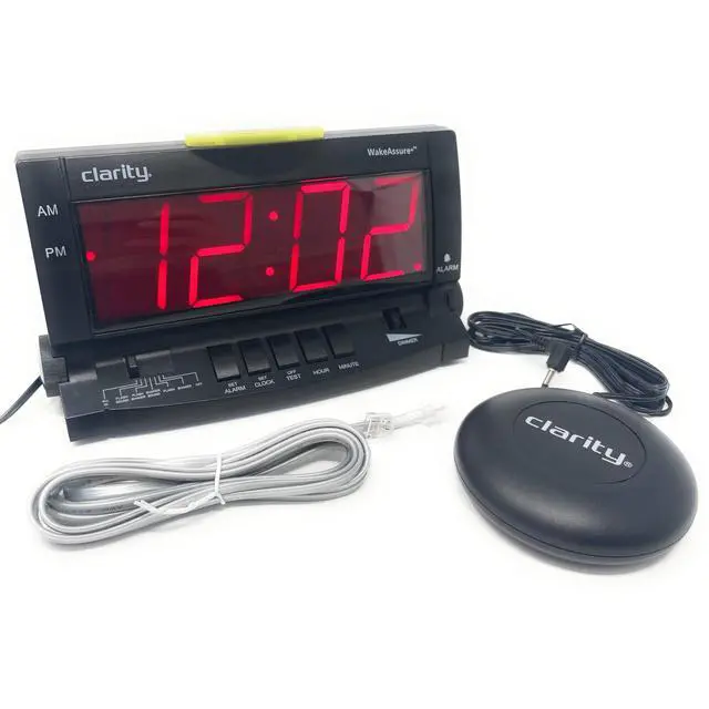 Alt view image 6 of 6 - Clarity Wake Assure+ Desktop Alarm Clock with Vibrating Bed Shaker for Heavy Sleepers, Deaf, Hard of Hearing | Adjustable Volume from Silent to Extra Loud | Digital Bedroom Clock with Large Display
