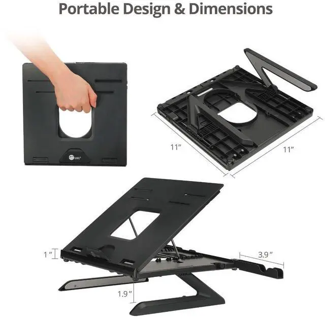 Alt view image 11 of 13 - SIIG Adjustable Riser Stand Holder for Laptop up to 17" CEMT3911S1