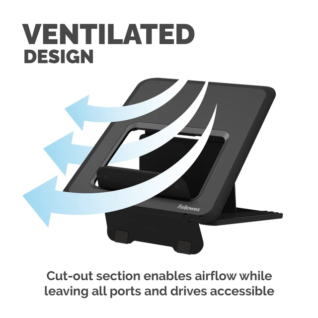 Alt view image 6 of 7 - Breyta Laptop Stand for the Home and Office, 12 Height Adjustments, 15" Monitor Size- Black