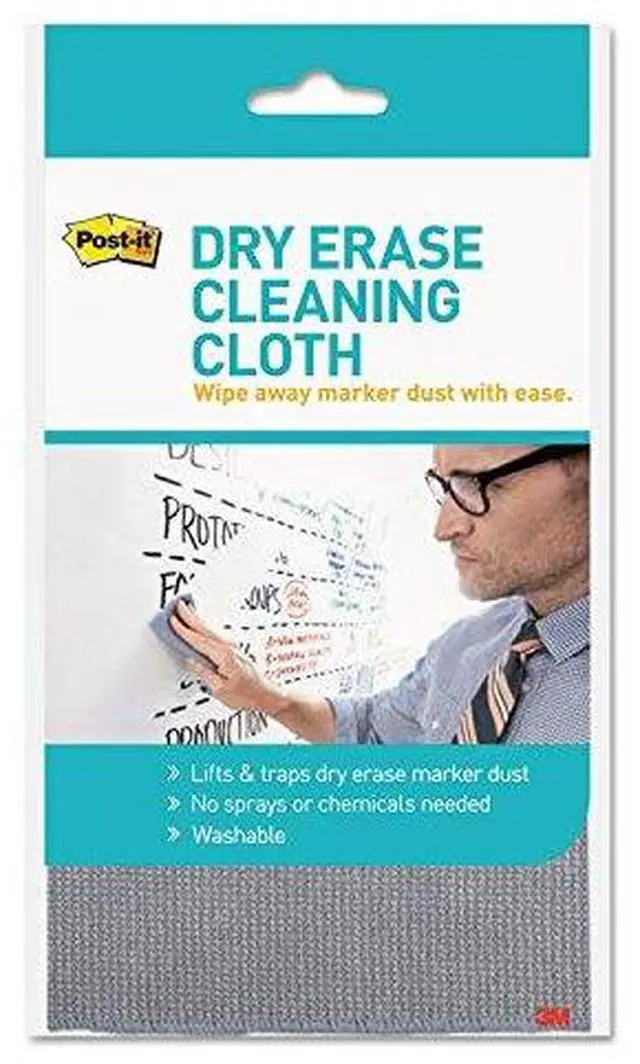 Main image of Post-it DEFCLOTH Dry Erase Cloth, Washable, 5.2"x8.1", White