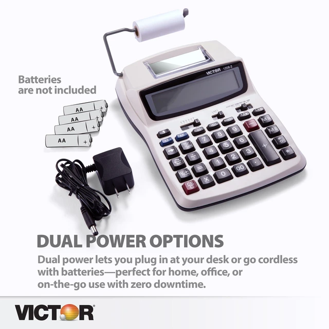 Alt view image 2 of 7 - 12-Digit Compact Adding Machine Printing Calculator, White (1208-2) | Fast 2.3 Lines-Per-Second Ink Roller Printer with Cost, Sell and Margin Keys, 20% Recycled Plastic Enclosure