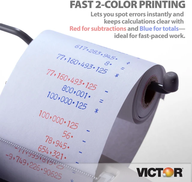Alt view image 4 of 7 - 12-Digit Compact Adding Machine Printing Calculator, White (1208-2) | Fast 2.3 Lines-Per-Second Ink Roller Printer with Cost, Sell and Margin Keys, 20% Recycled Plastic Enclosure