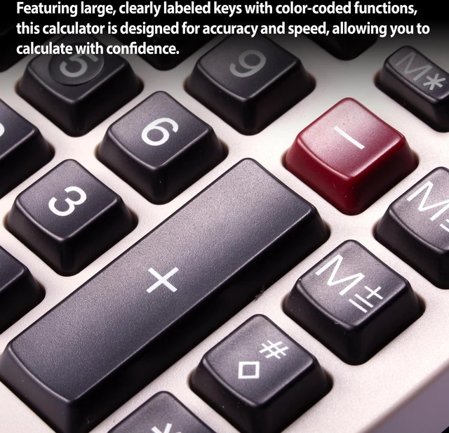 Alt view image 7 of 7 - 12-Digit Compact Adding Machine Printing Calculator, White (1208-2) | Fast 2.3 Lines-Per-Second Ink Roller Printer with Cost, Sell and Margin Keys, 20% Recycled Plastic Enclosure