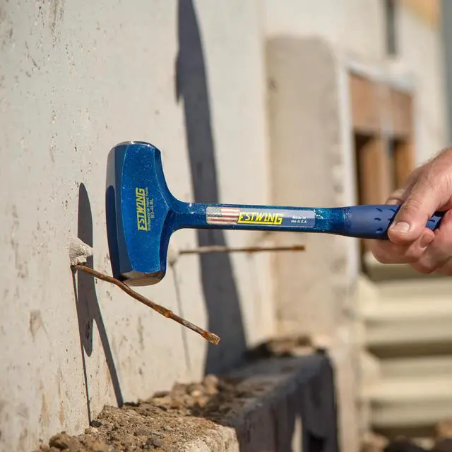Alt view image 7 of 7 - ESTWING BIG BLUE Drilling/Crack Hammer - 4-Pound Long Handle Sledge with Forged Steel Construction & Shock Reduction Grip - B3-4LBL