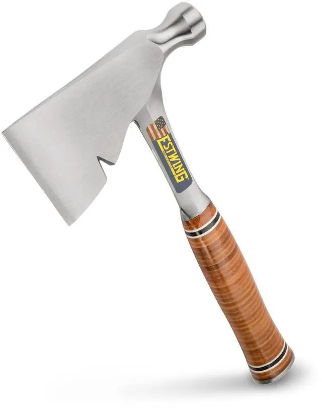 Main image of ESTWING Carpenter's Hatchet - 13" Carpenters Axe with Smooth Face & Genuine Leather Grip - E2H