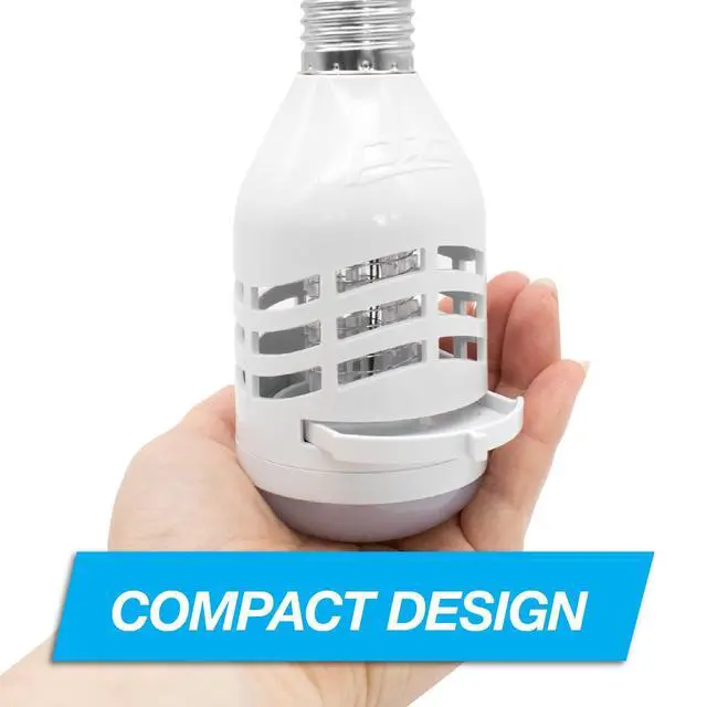 Alt view image 4 of 7 - PIC LED Bug Zapper Light Bulb, Compact Mosquito Zapper, Electric Insect Killer, White, Fit Standard Bulb Socket, Kills Bug on Contact, Bug Catcher for Home, 2 Pack