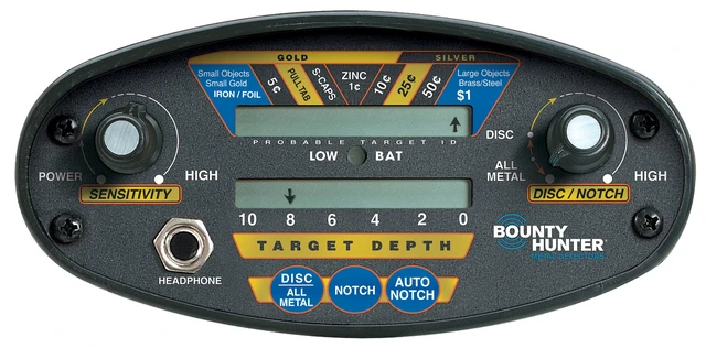 Alt view image 2 of 3 - Bounty Hunter QD2 Quick Draw II Metal Detector | Digital Coin Depth Indicator, 9-Segment Target ID, 3-Tone Audio Feedback, Lightweight & Ergonomic Design, Adjustable Notch & Auto Notch Modes