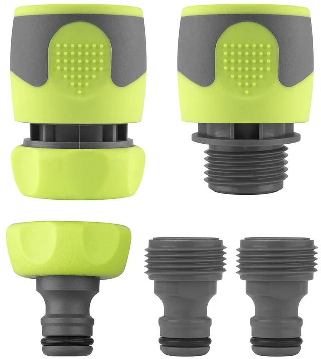 Main image of Flexzilla Garden Hose Quick-Connect Fittings, 5-Piece Coupler & Plug Kit