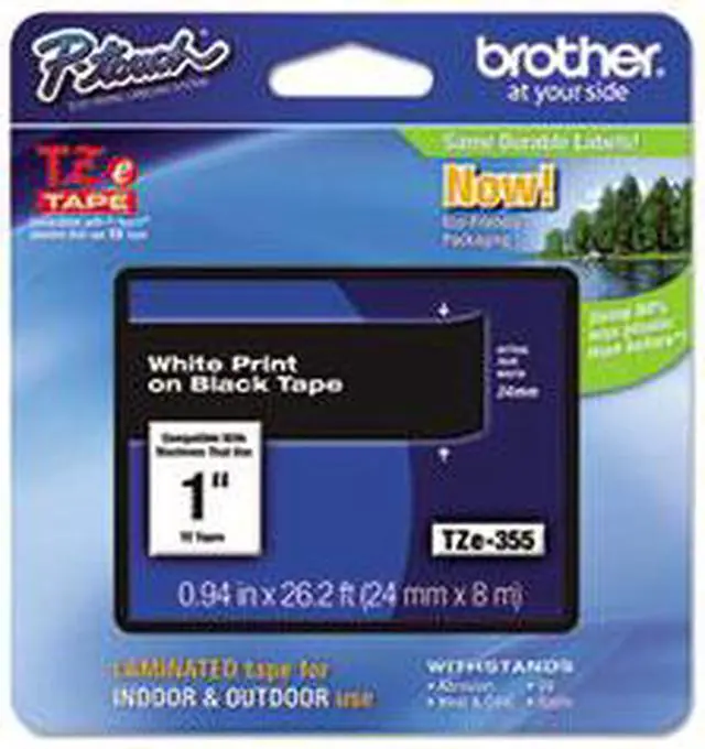 Alt view image 6 of 20 - Brother P-touch TZe 1" Laminated Tape Cartridge - 1" Width x 26 1/5 ft Length - Rectangle - Thermal Transfer - White, Bl