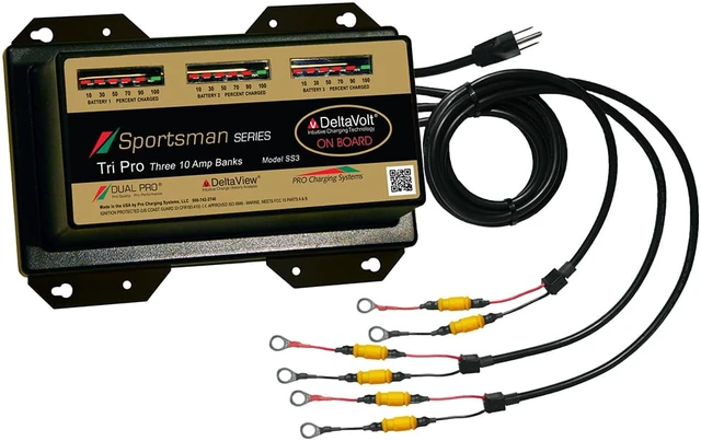 Alt view image 4 of 6 - Dual Pro Sportman Series 3 Bank Charger 10 AMP Bank SS3