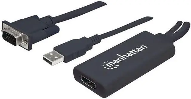Alt view image 4 of 18 - Manhattan VGA and USB to HDMI Converter - Functions: Signal Conversion - USB, VGA - 1920 x 1080 - Mac, PC - External