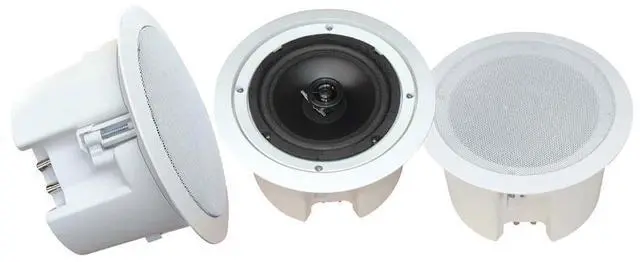 Alt view image 2 of 4 - Pyle PDPC82 8 In-Ceiling Speaker System 2-Way W/White Flush Mount Enclosure