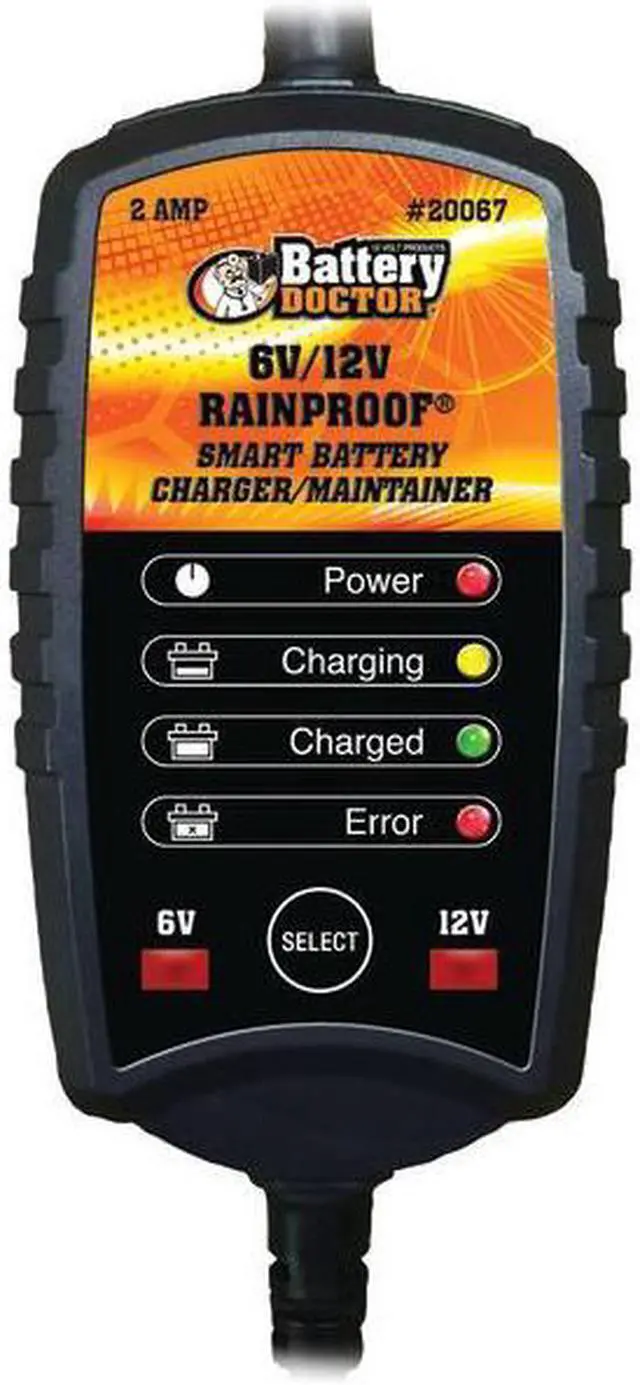 Alt view image 3 of 8 - BATTERY DOCTOR 20067 Battery Doc(R) 6-Volt/12-Volt 2-Amp Rainproof(R) CEC Charger/Maintainer