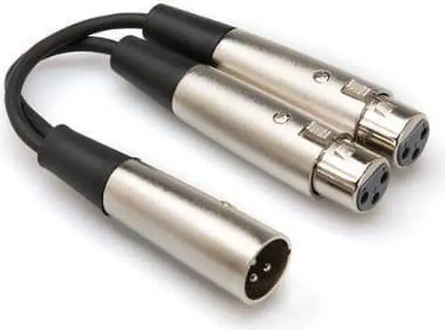 Alt view image 3 of 6 - 18" Y Cable Dual XLR3F To XLR Male