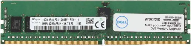 Alt view image 3 of 3 - Hynix 16GB RDIMM 2Rx8- 2666MT/s (HMA82GR7AFR8N-VK)