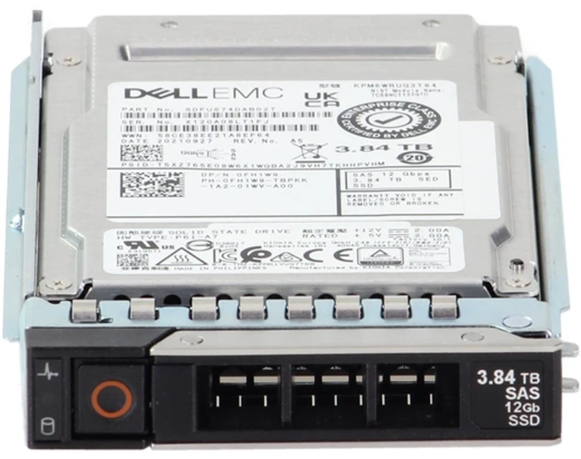 Alt view image 2 of 5 - FH1W9-CDN Dell 3.84TB 12/24Gbps SAS RI TLC SED FIPS 2.5 SSD KPM6WRUG3T84